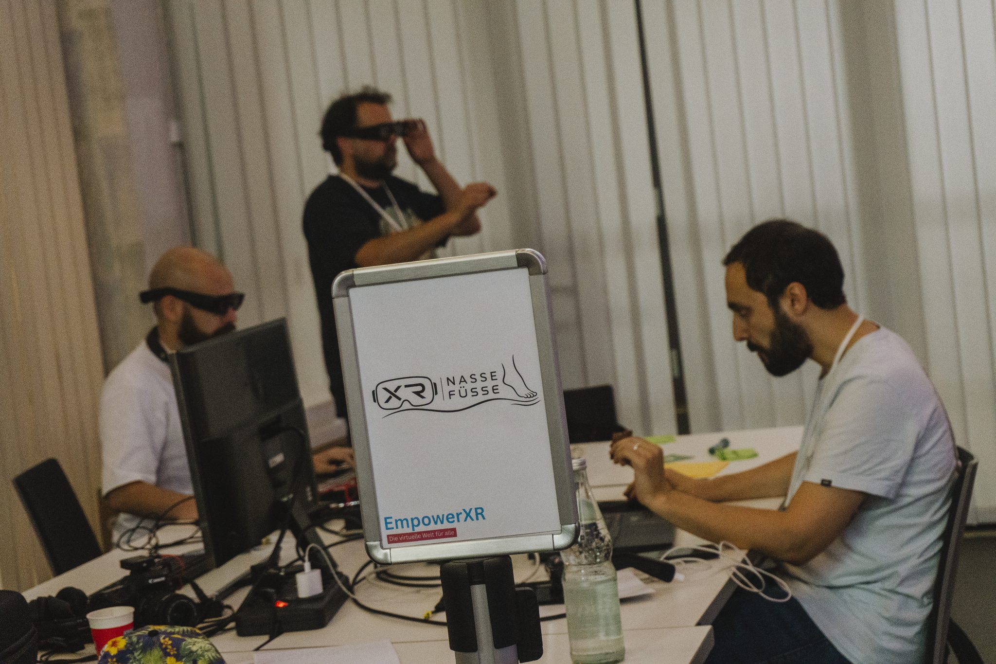 Nasse Füße working at the EmpowerXR hackathon
